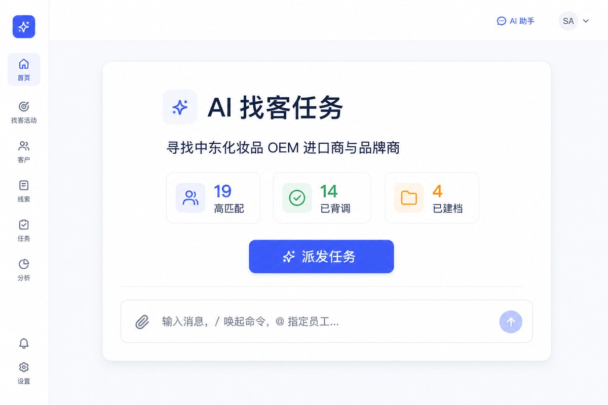AI 外贸获客(Nexlead)产品界面