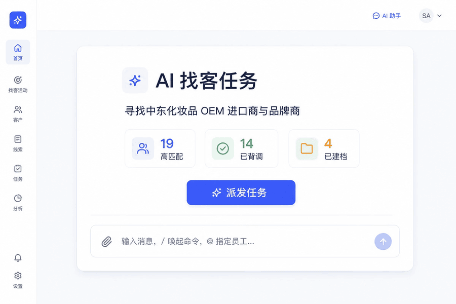 AI 外贸获客(Nexlead)产品界面